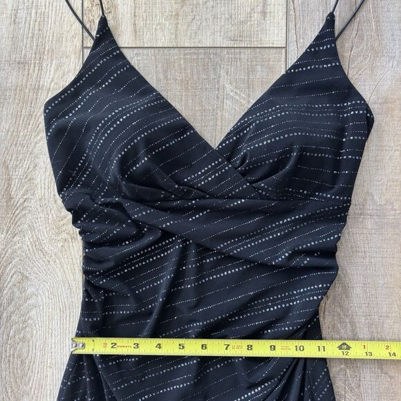 Vintage City Triangles Womens Y2K Babydoll Maxi Dress Size M Hoco Formal Glitter - Picture 11 of 14